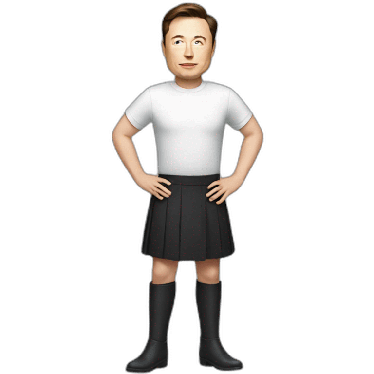 Elon musk wearing skirt emoji