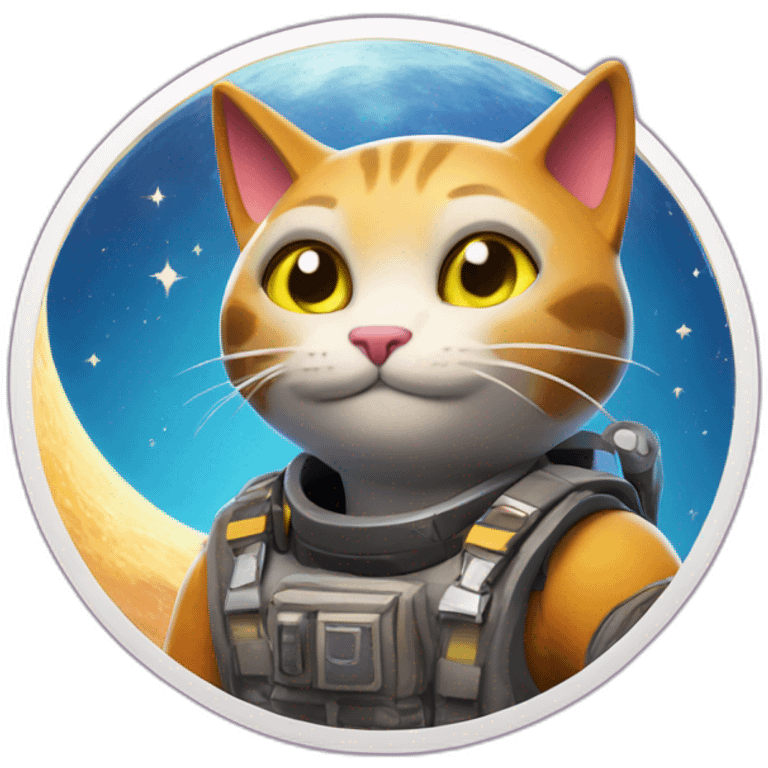 Cat on moon of fortnite emoji