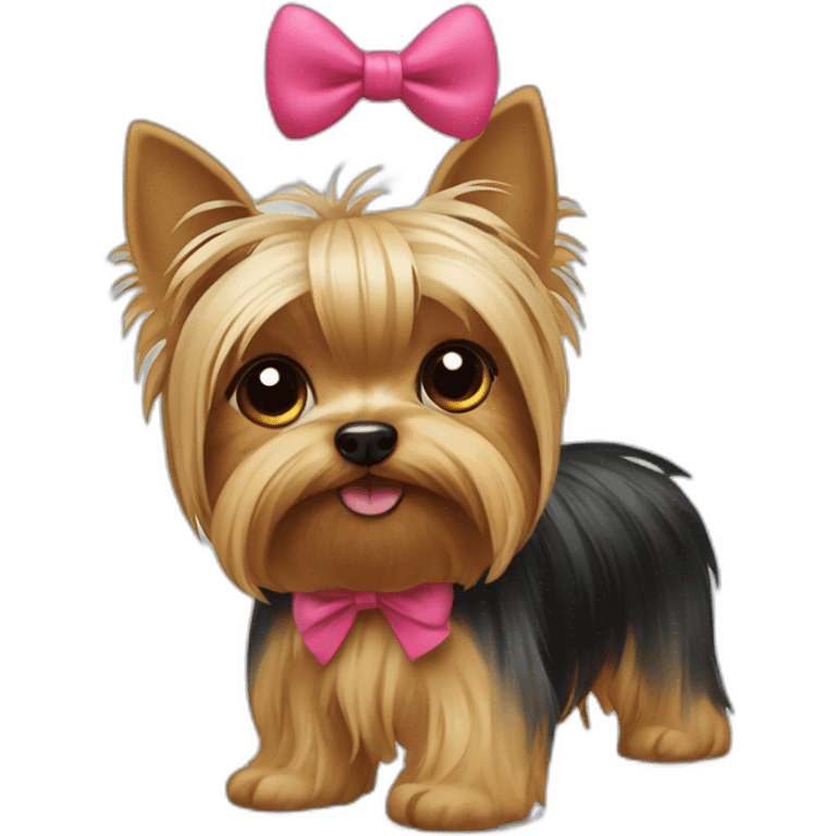 Yorkshire terrier with a bow emoji