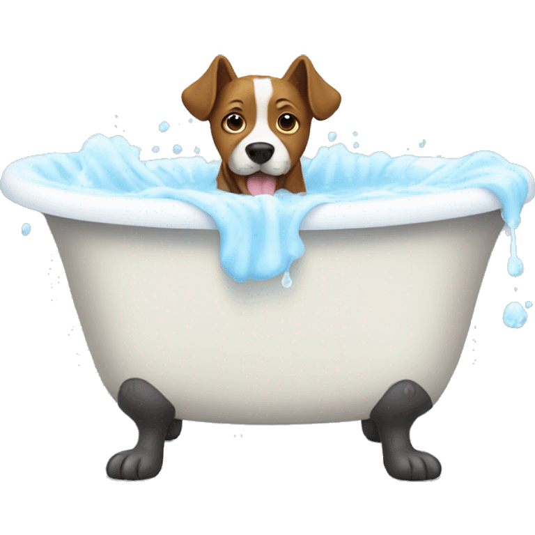 Dog taking bath emoji