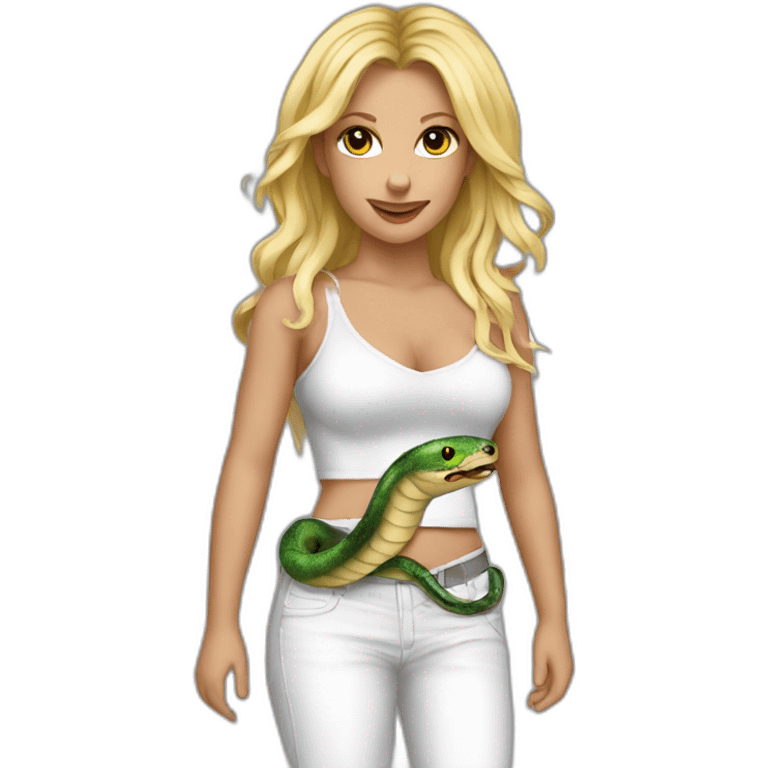 Britney Spears with snake on the shoulders emoji