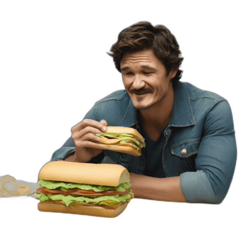 Pedro Pascal eating a sandwich meme emoji