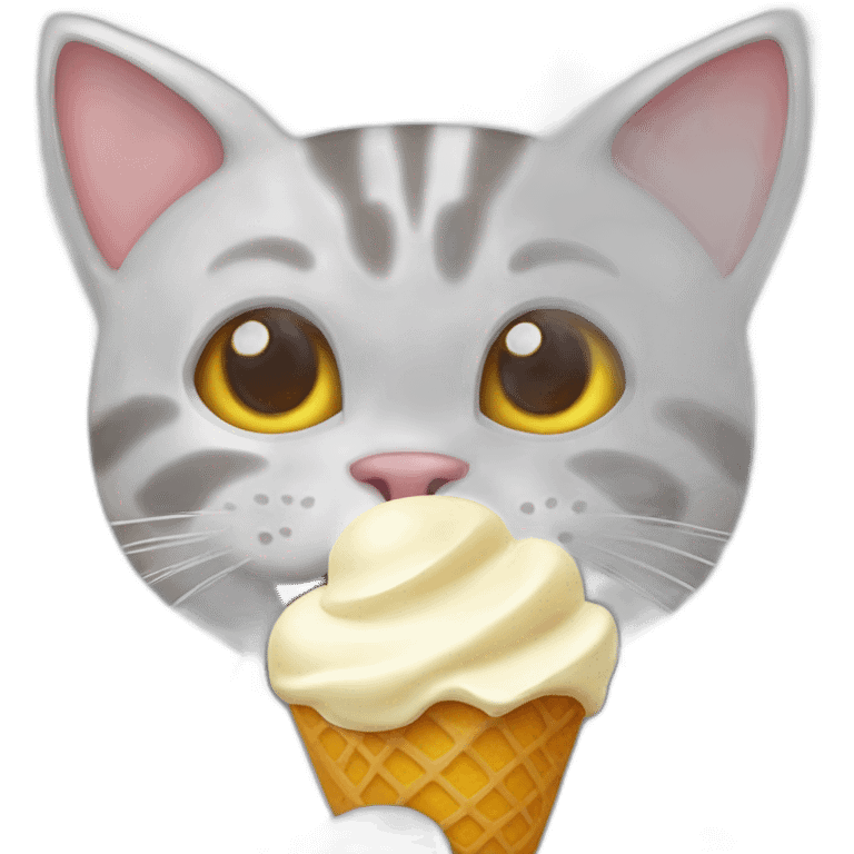 Cat eating icecream emoji