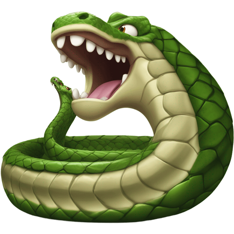 Snake eating a crocodile  emoji