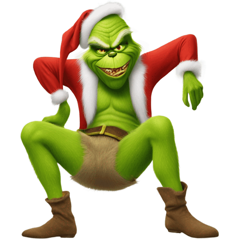 the grinch with human legs emoji