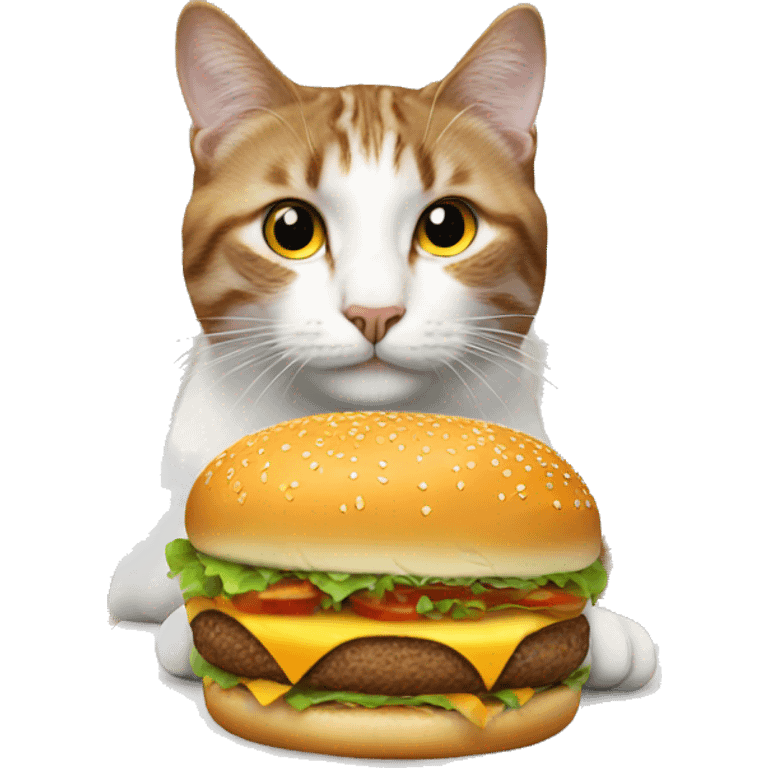 Feline With a hamburger  emoji