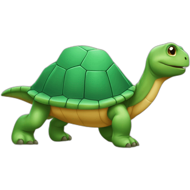 tortue sur dinosaure emoji