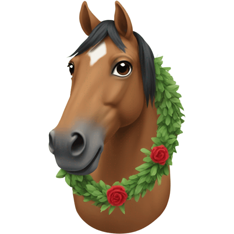 Horse wearing a wreath emoji