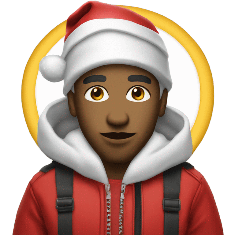 Rapper Lil Santa with a low taper fade emoji