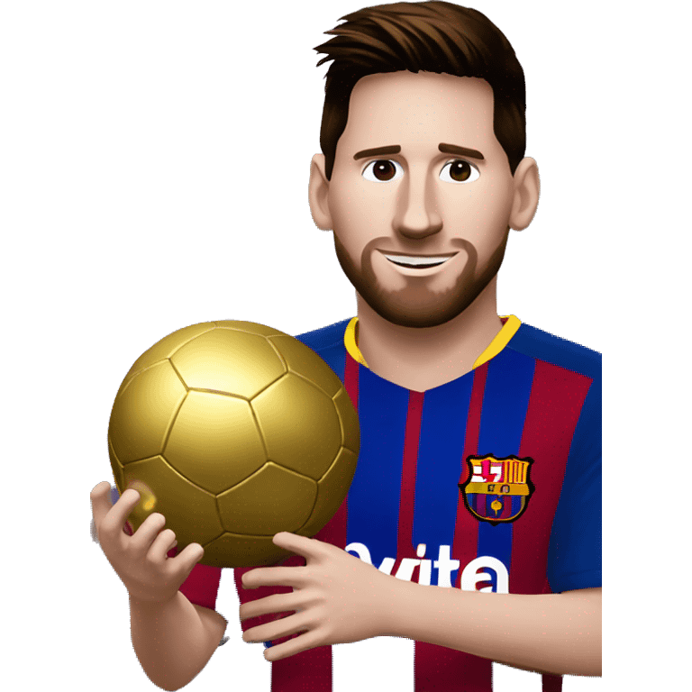 Messi con el balon de oro emoji