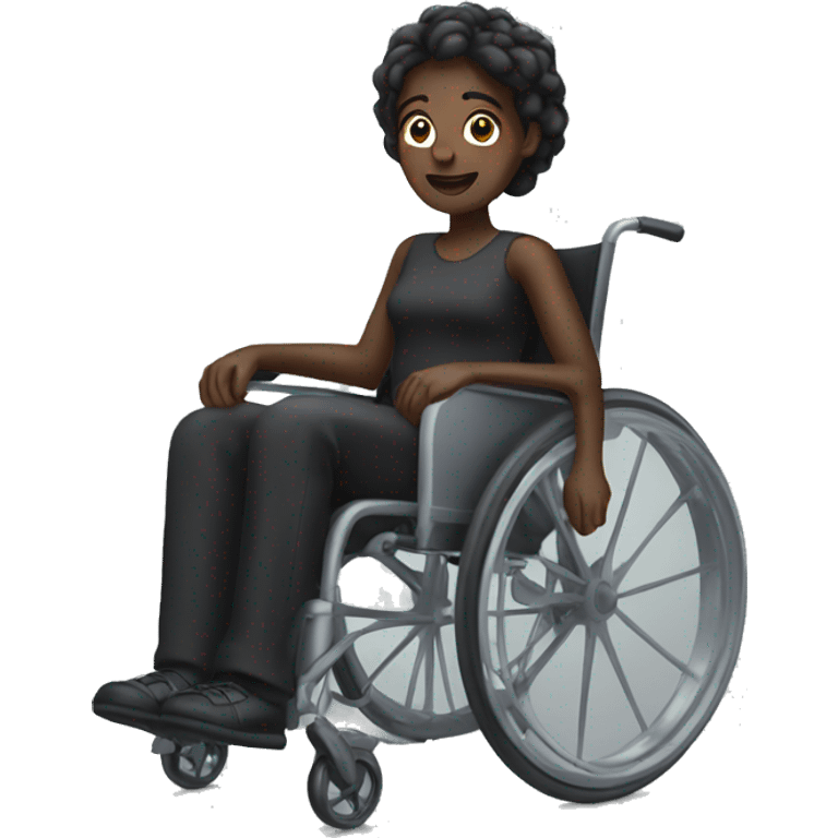 dark skinned in wheelchair  emoji