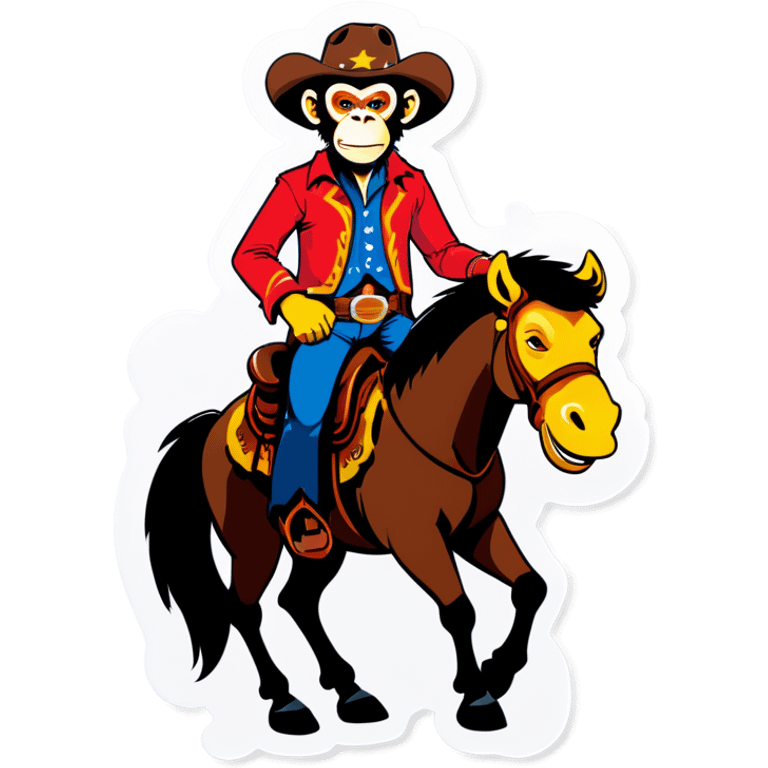 Monkey on a horse dressed as a cowboy  emoji