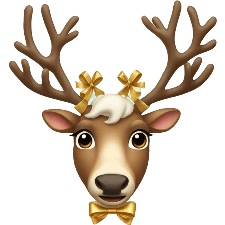 Reindeer with golden bow  emoji