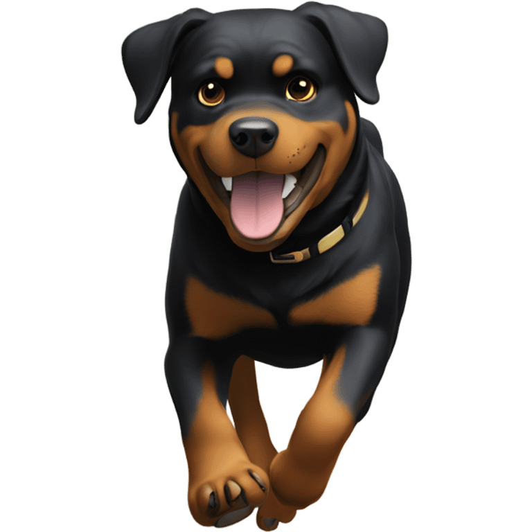 Rottweiler running and giving a thumbs up  emoji