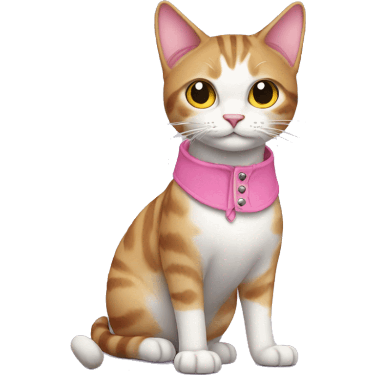 standing cat wearing pink shoes emoji