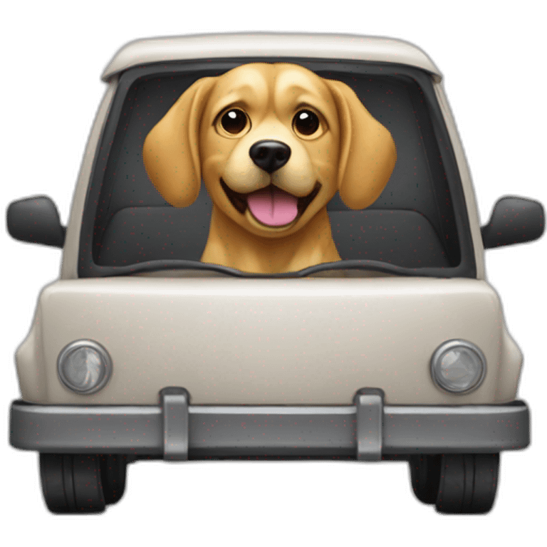 Chien conduit voiture emoji