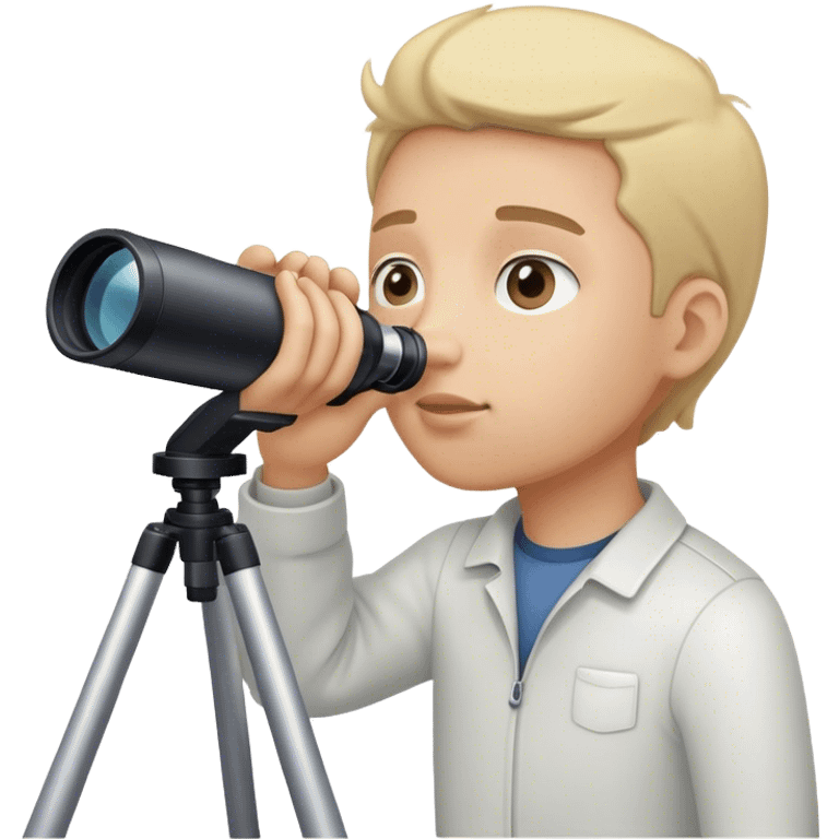 A person looking through a telescope, focusing on something far in the distance emoji