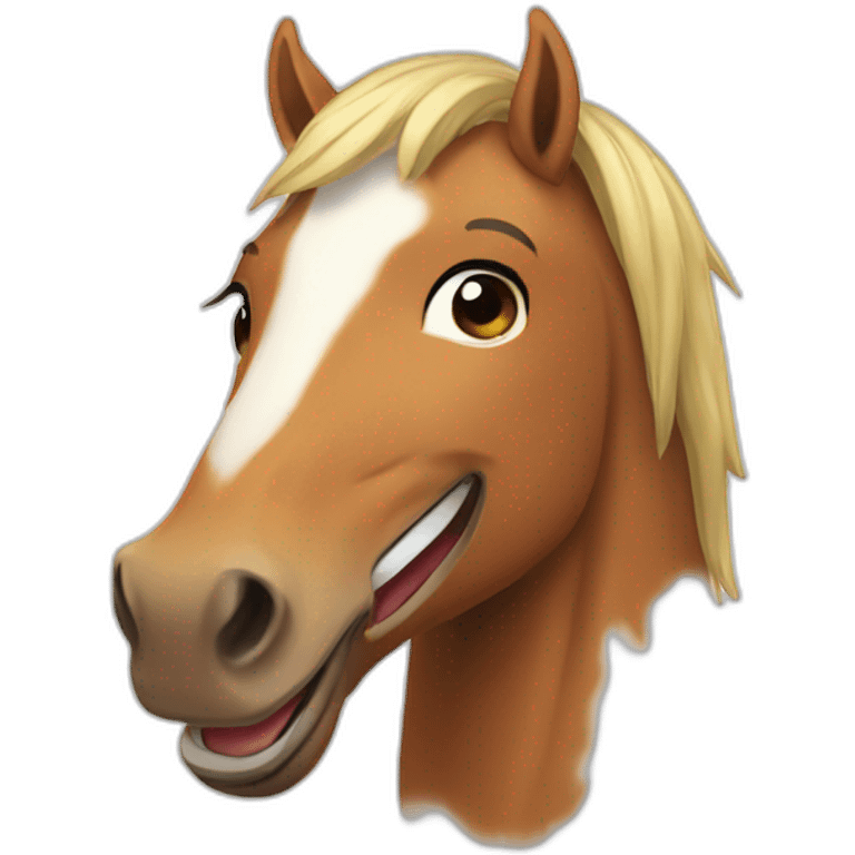 A laughing horse emoji