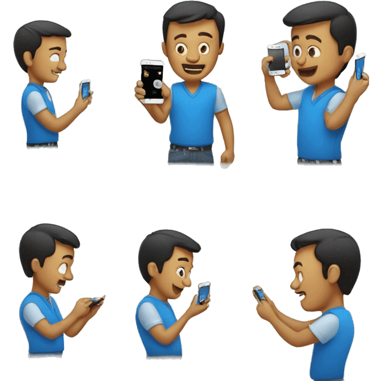 the guy in blue shirt repairing iPhones emoji