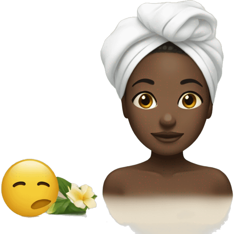 black girl on spa day emoji