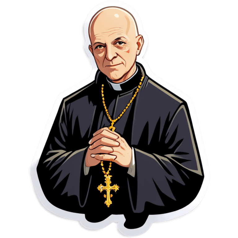 bald priest with necklace emoji