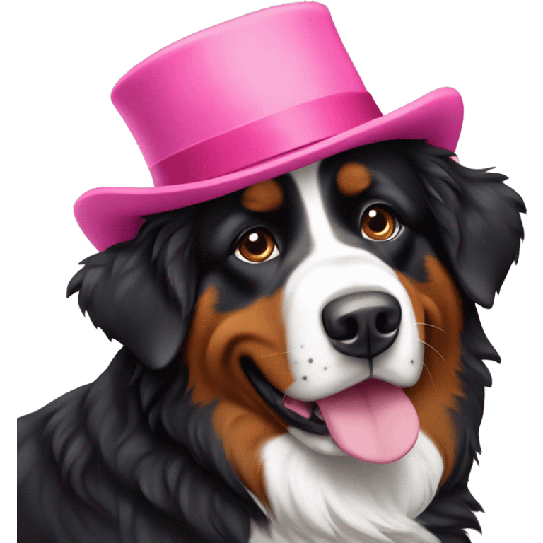 Bernese mountain dog with a pink hat  emoji