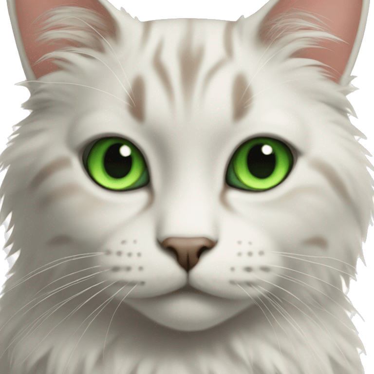 cat with green eyes fluffy emoji