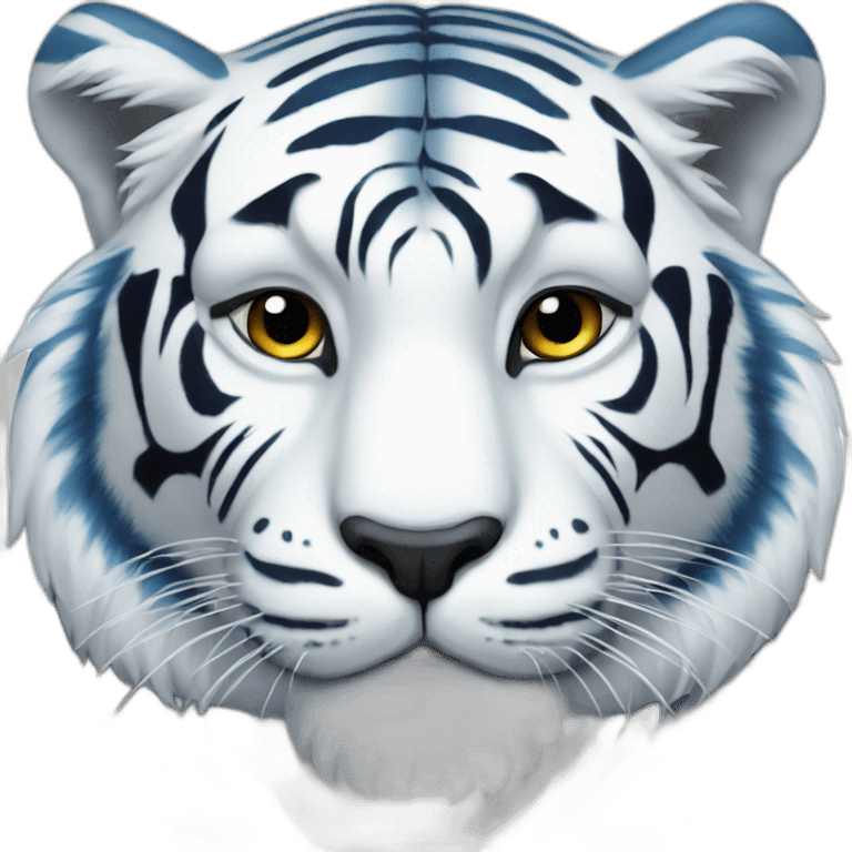 blue and white tiger emoji