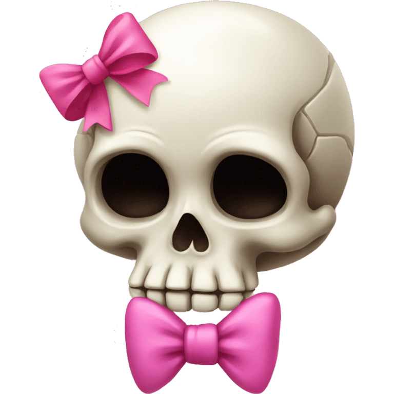 Skull with a pink bow fat emoji