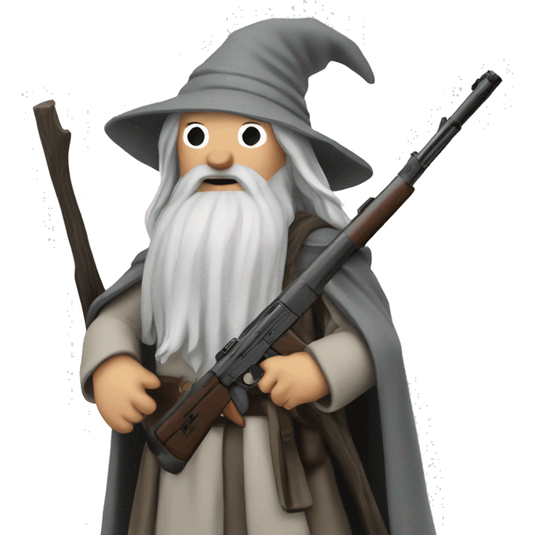 Gandalf with an ak47 emoji