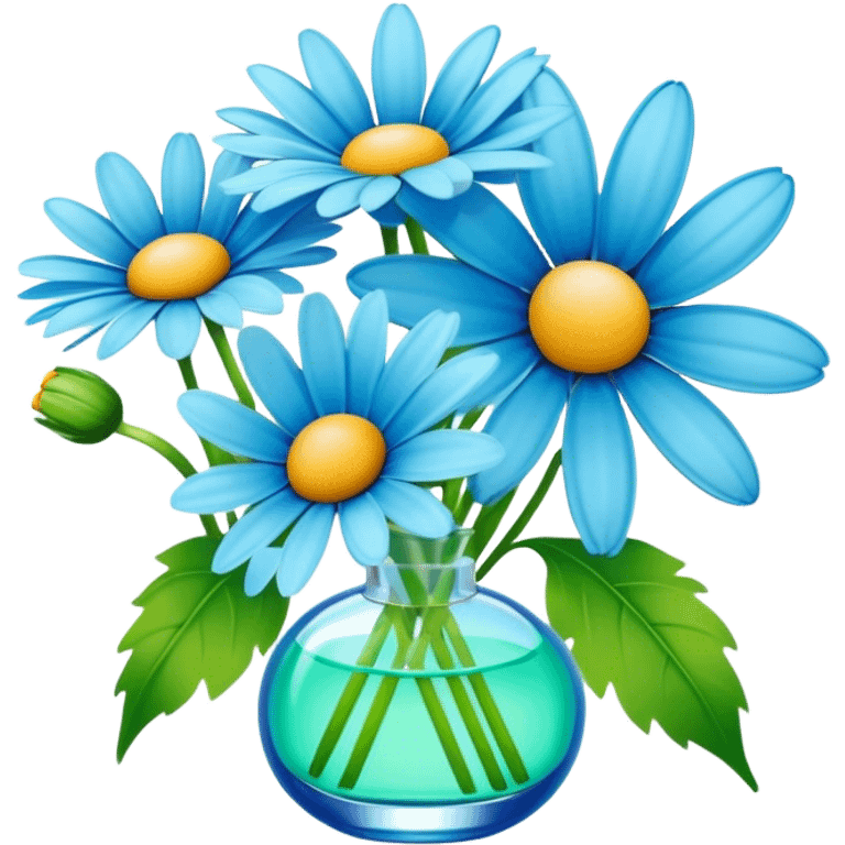 Sky green perfume and blue daisies  emoji