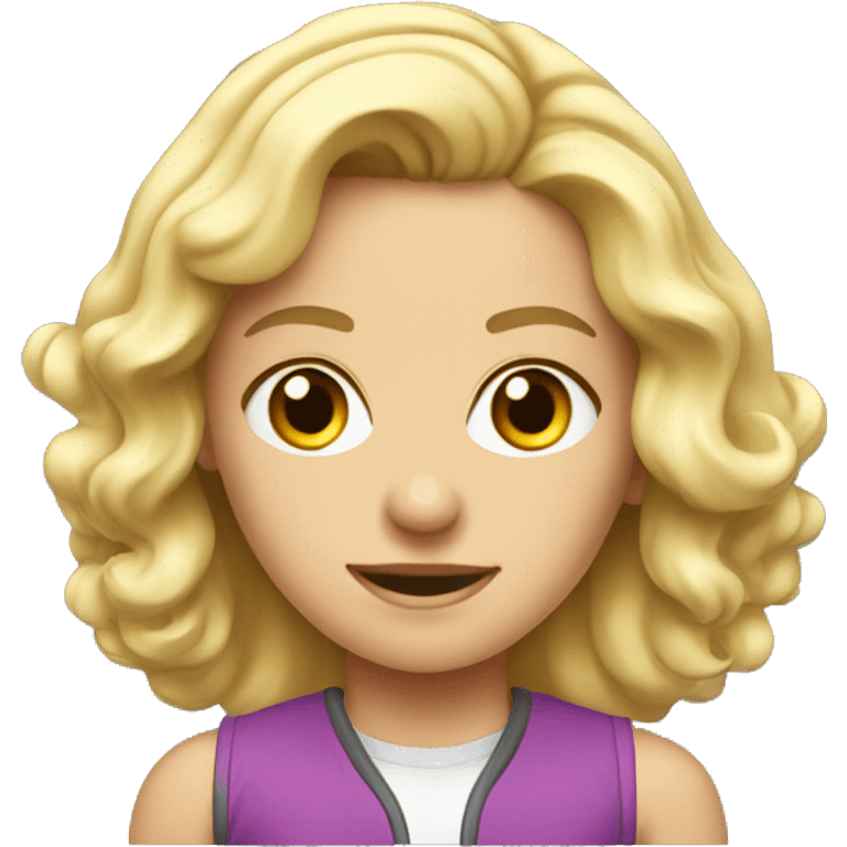 Blonde girl doping chemistry emoji