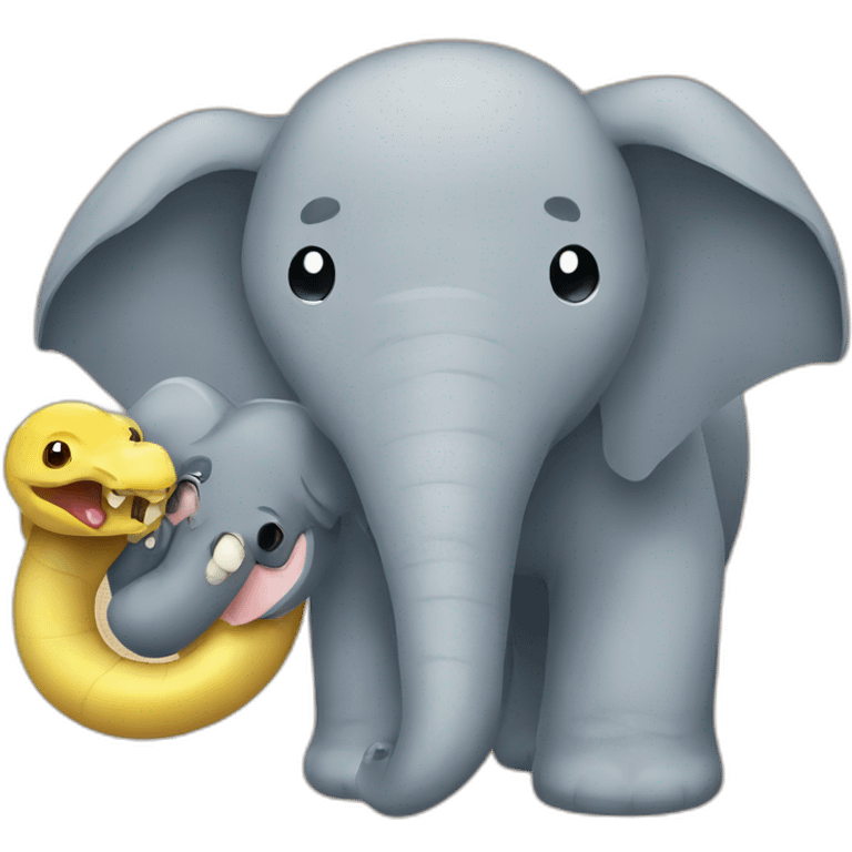 Python eat an elephant emoji