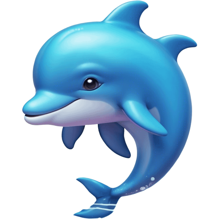 Cinematic Huggable Dolphin Portrait Emoji, Embracing a cuddly, rounded form with a soft, inviting silhouette and a gentle, warm smile, featuring smooth, glossy skin and large, endearing eyes that sparkle with affection, Simplified yet irresistibly adorable features, highly detailed, glowing with a tender, pastel aquatic glow, high shine, comforting and delightful, stylized with an air of plush marine lovability, soft glowing outline, capturing the essence of a super cute dolphin that seems as if it could be hugged into your heart! emoji