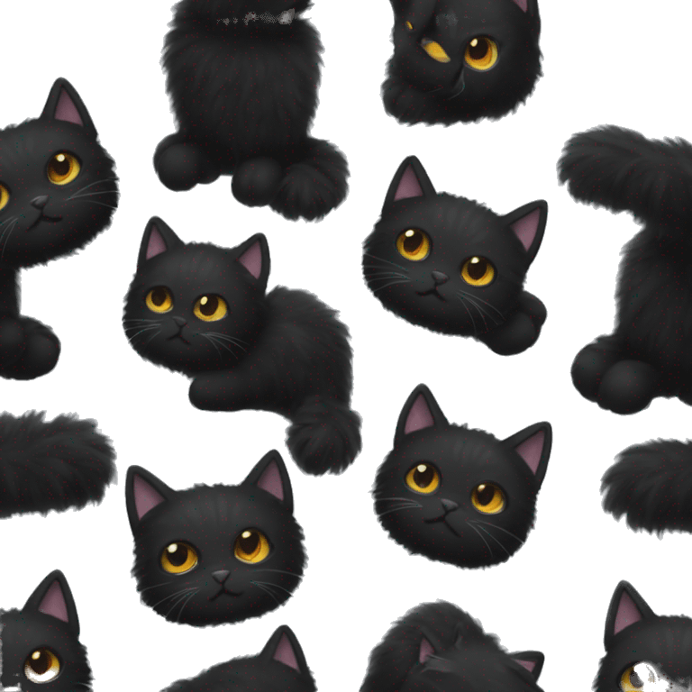 black fluffy cat emoji