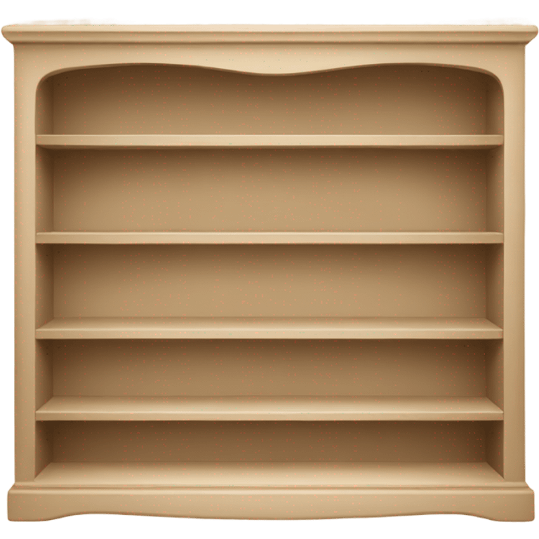 beige bookshelf with bows emoji