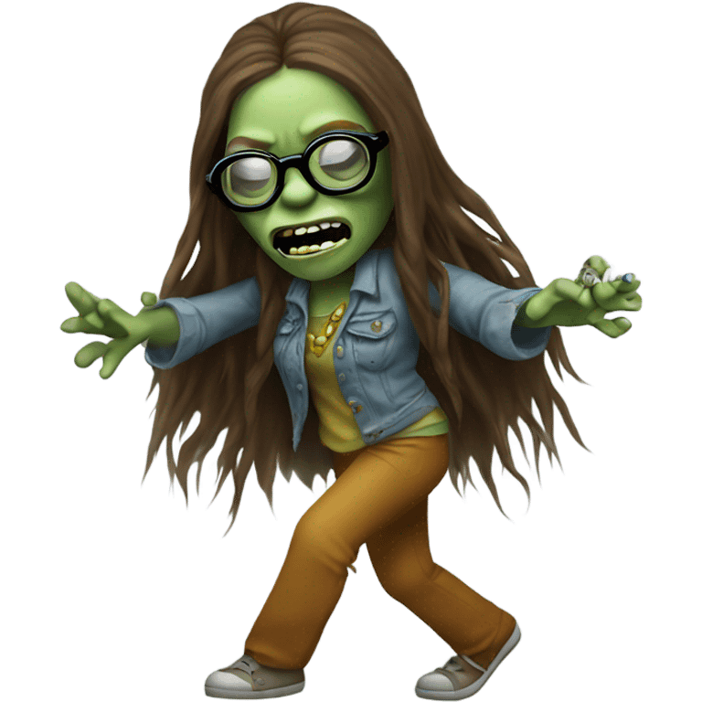  janis joplin zombie dancing, who wears circle glasses emoji