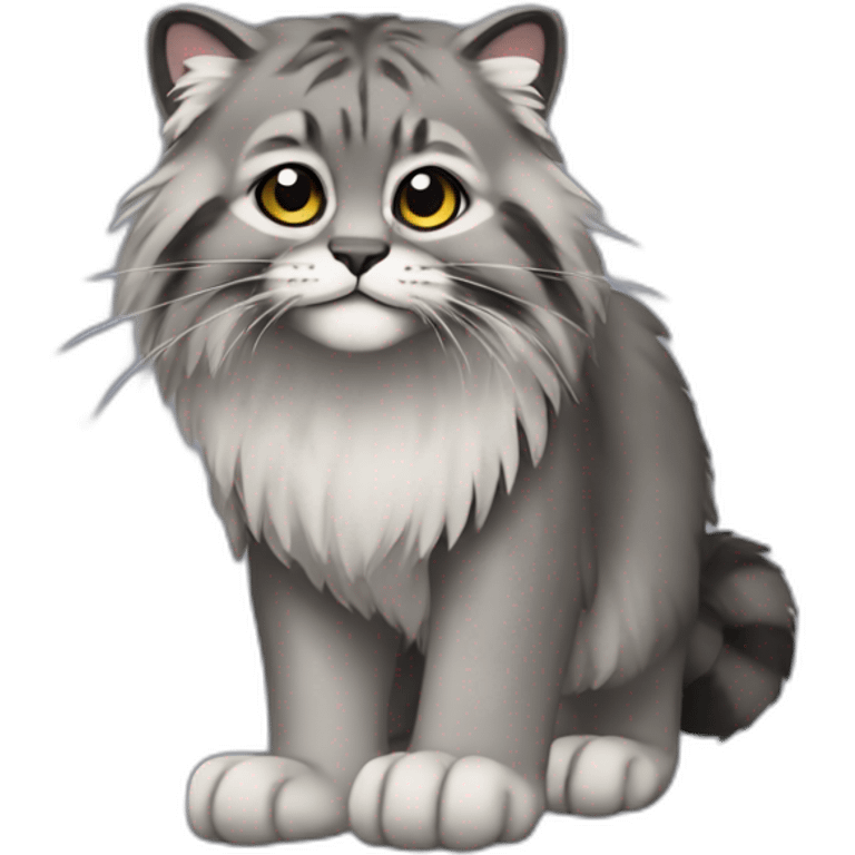 full-body manul with paws on tail emoji