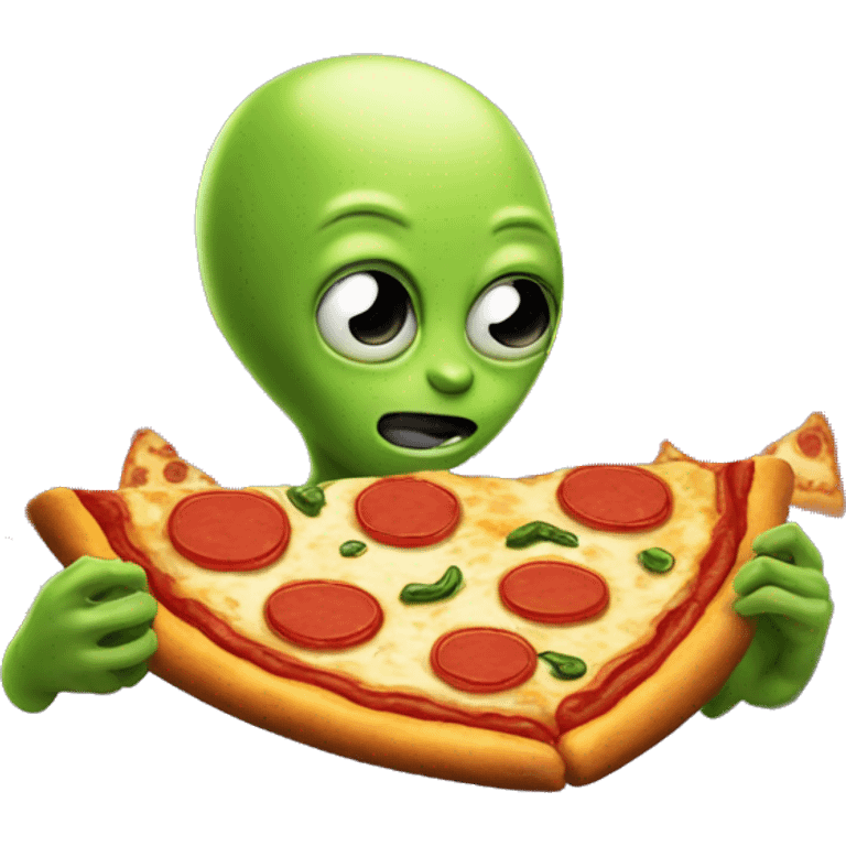 alien comiendo pizza emoji