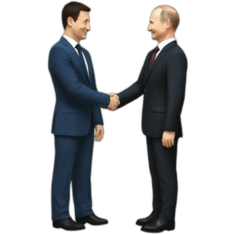 Putin and Zelensky shake hands with each other (handshake of Zelensky and Putin emoji