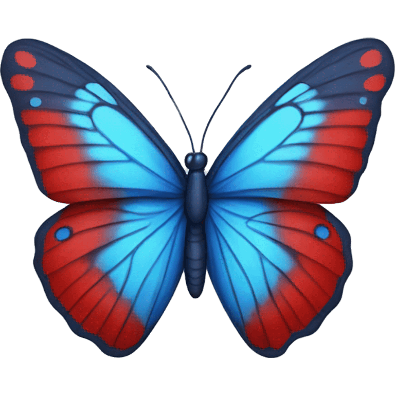 Blue and red butterfly emoji