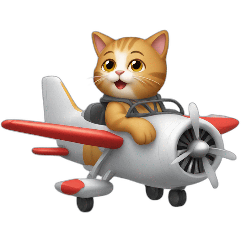 Cat riding plane  emoji