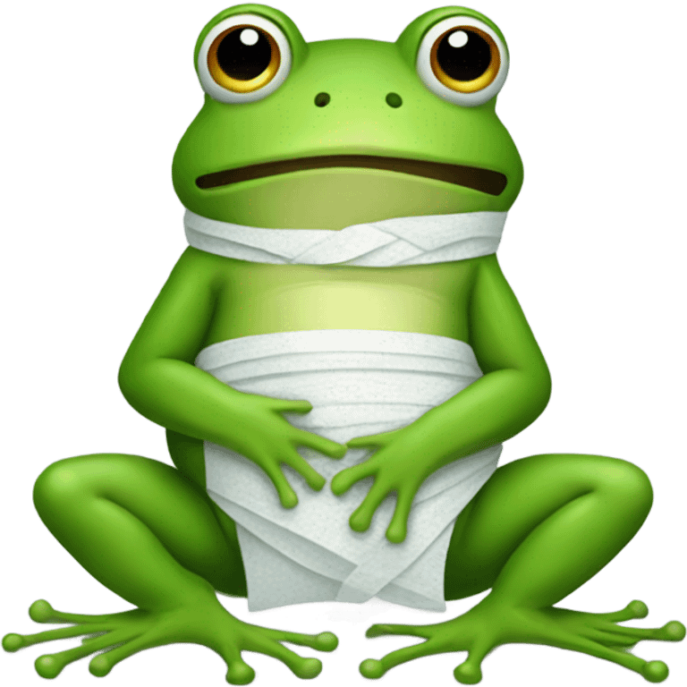 Frog with bandaged belly emoji