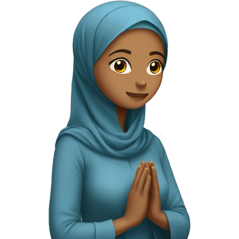 A hijabi praying emoji