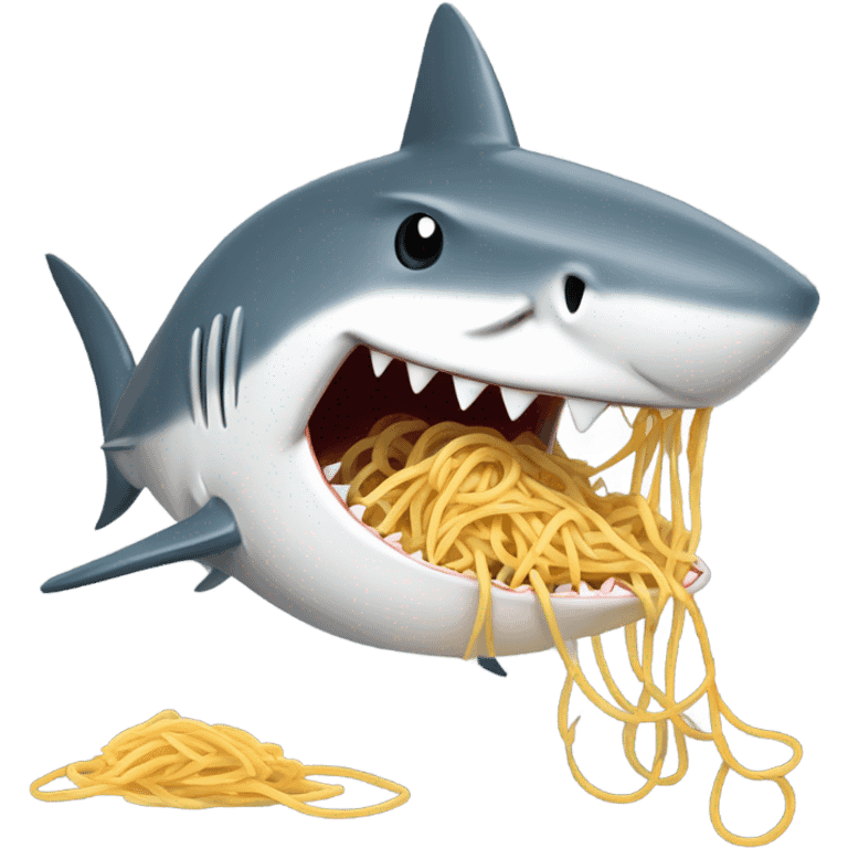 Shark eating spaghetti emoji