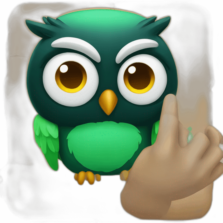 black and green owl facepalm emoji