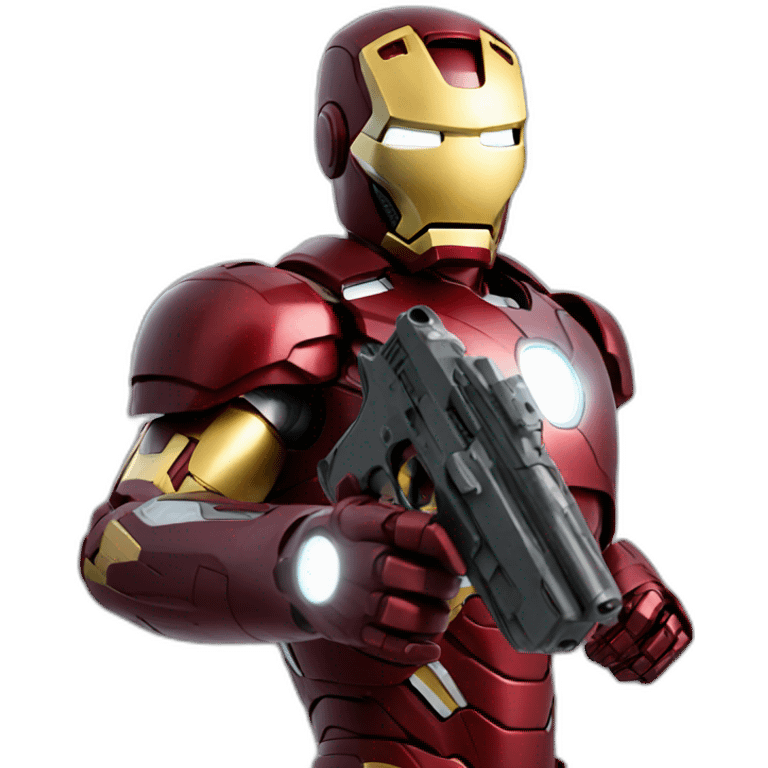 Iron Man holding a gun emoji