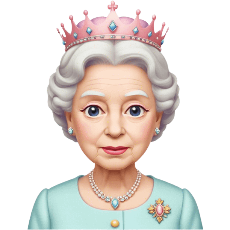 
Queen Elizabeth in pastel clothes emoji