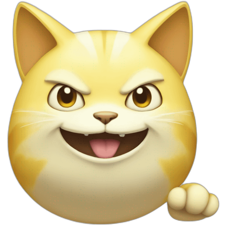 Yellow cat disguused of snorlax emoji