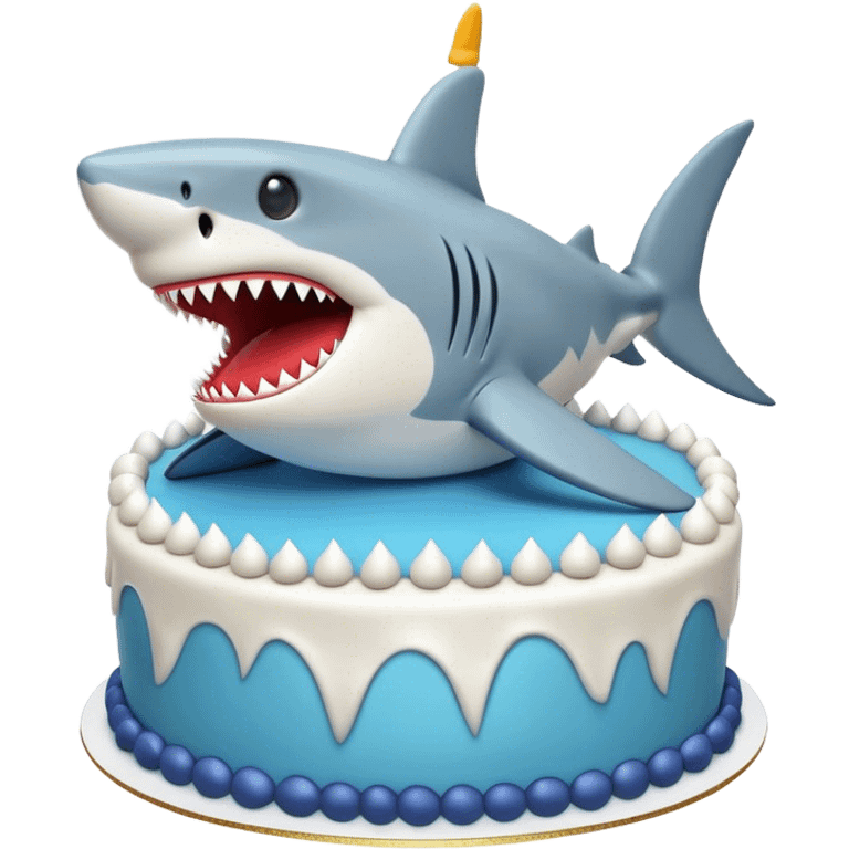 Shark birthday cake emoji